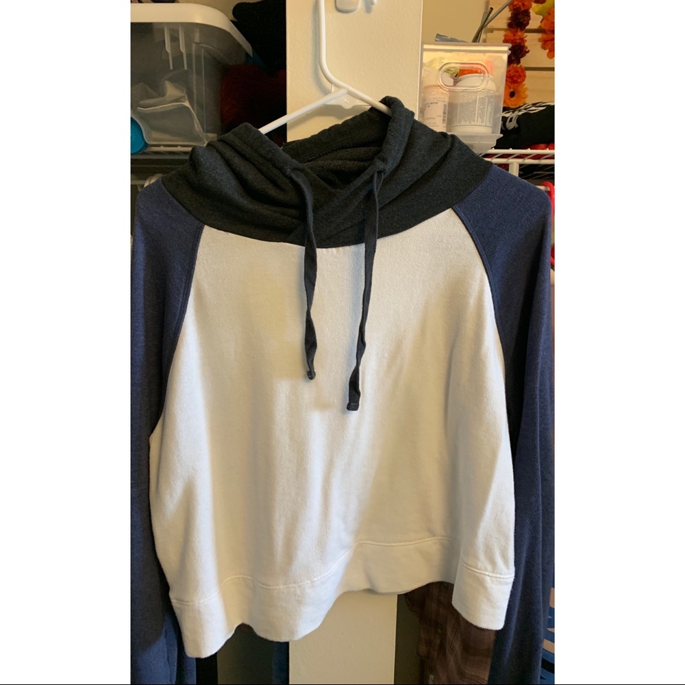 Cropped hoodie with multi colors.